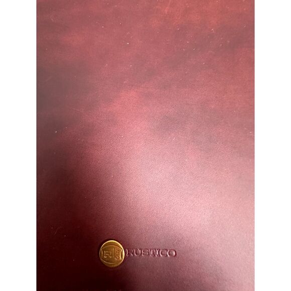 Rustico Leather Drawstring Writing Journal Portfolio Cover Burgundy NEW - Picture 2 of 4